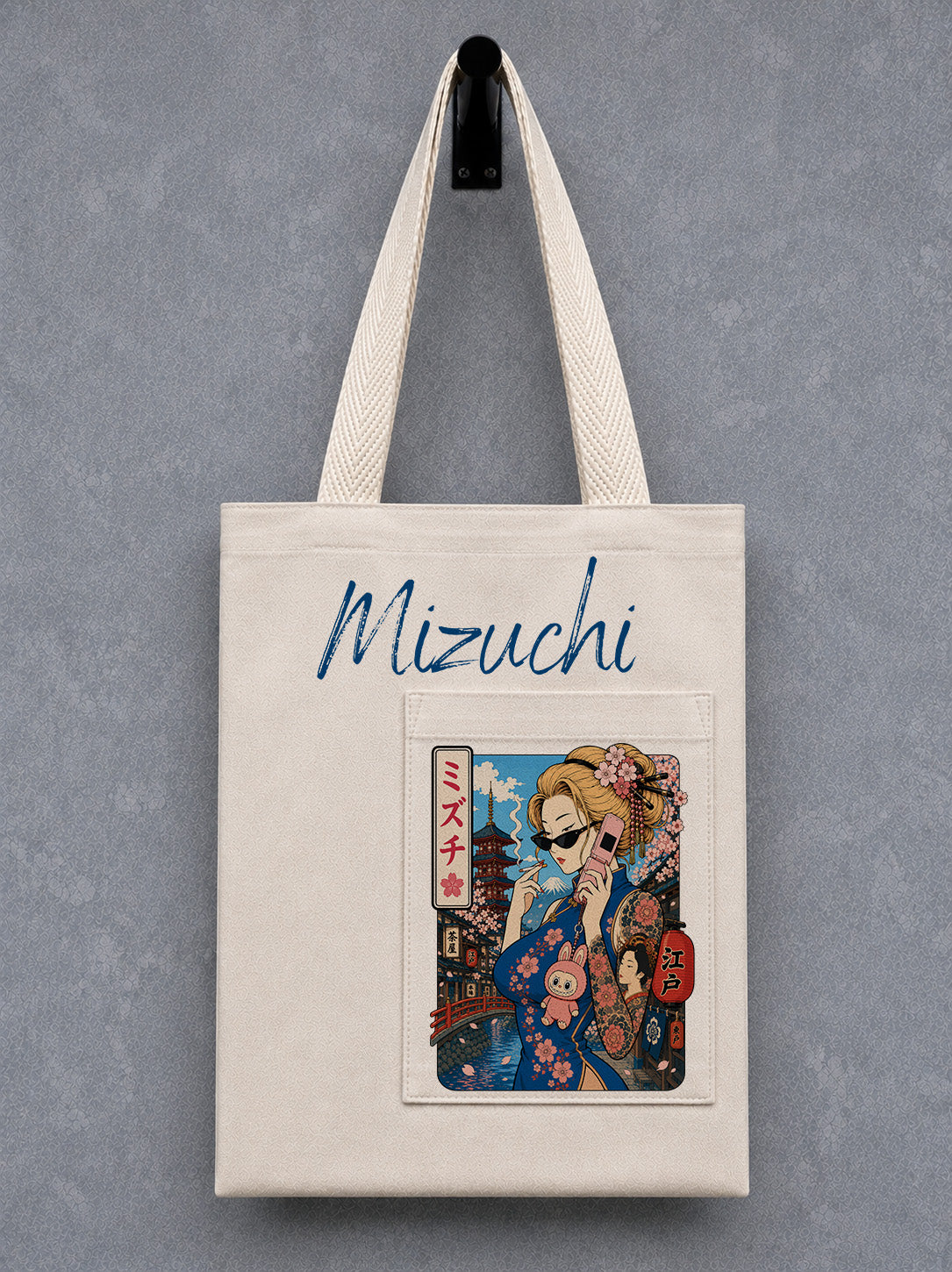 Mizuchi Smoking Geisha Pocket Tote