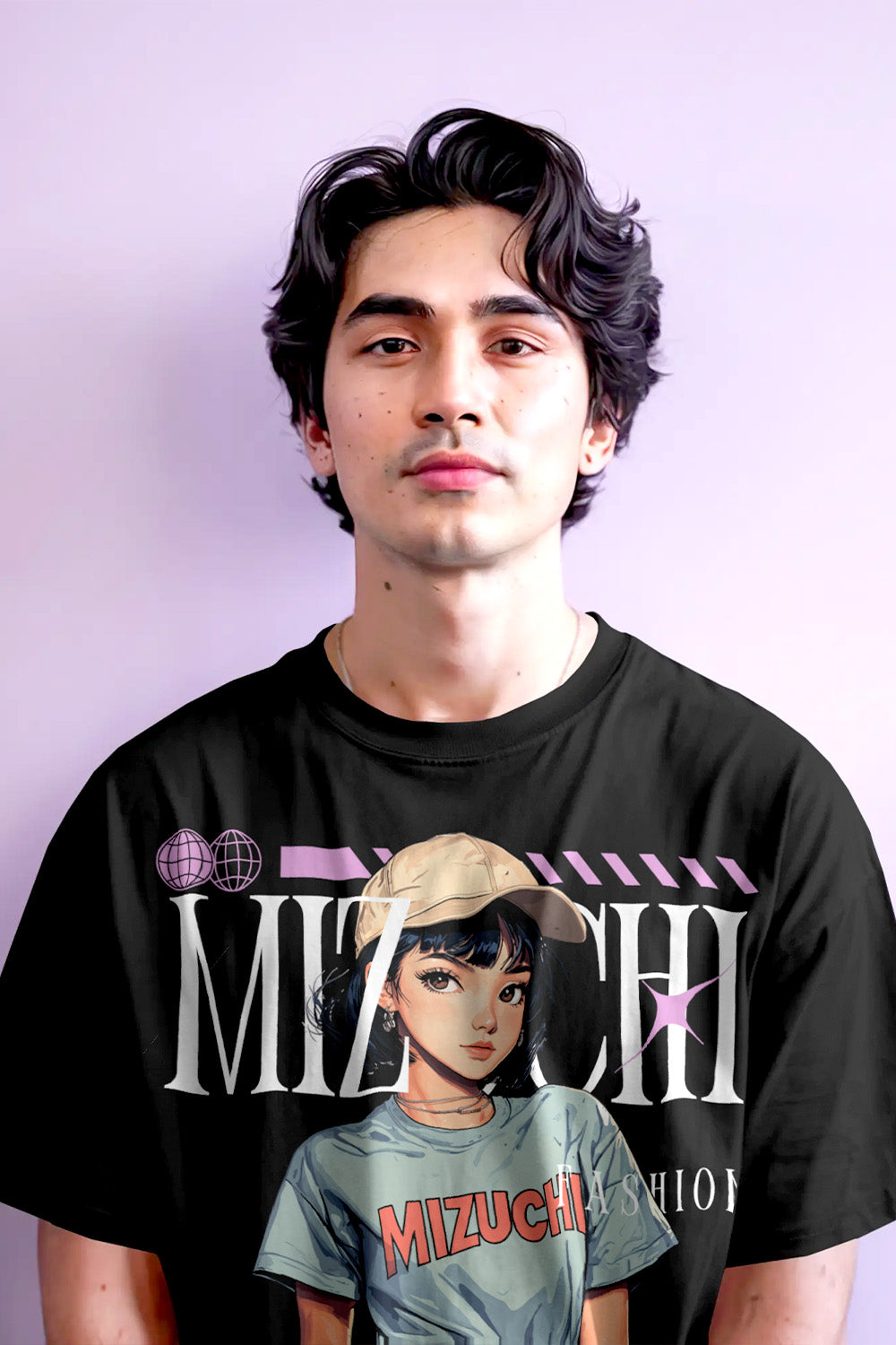 Limited edition Mizuchi Japanese streetwear T-shirt, expertly tailored with unique in-house artwork and oversized fit.