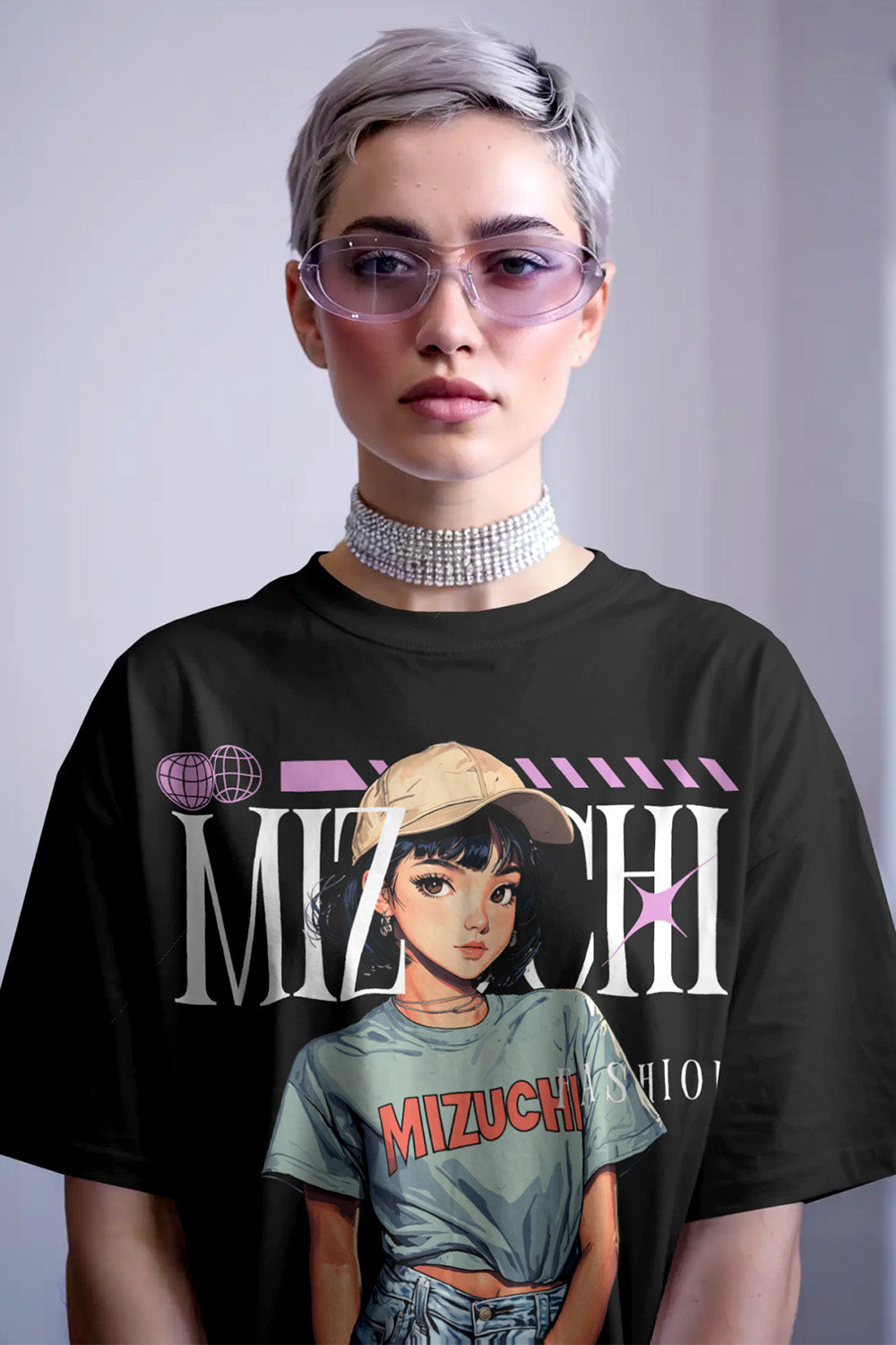 Premium Japanese clothing oversized tee by Mizuchi, combining bold artwork with authentic streetwear style.