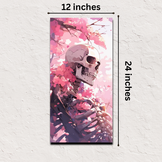 🎁 Sakura Skull Japanese Poster – 12x24 Inch (1x2 ft) Floral Gothic Art Print (100% off)