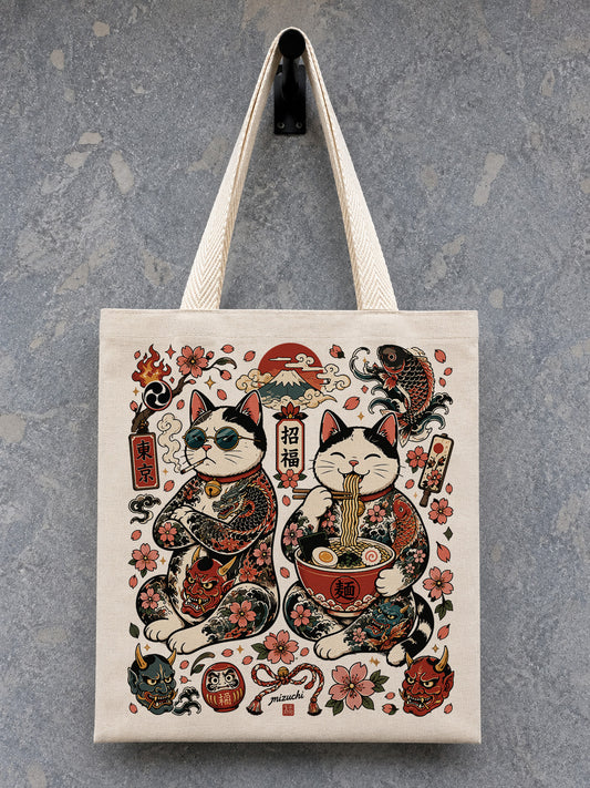 Yakuza Cats Canvas Tote Bag