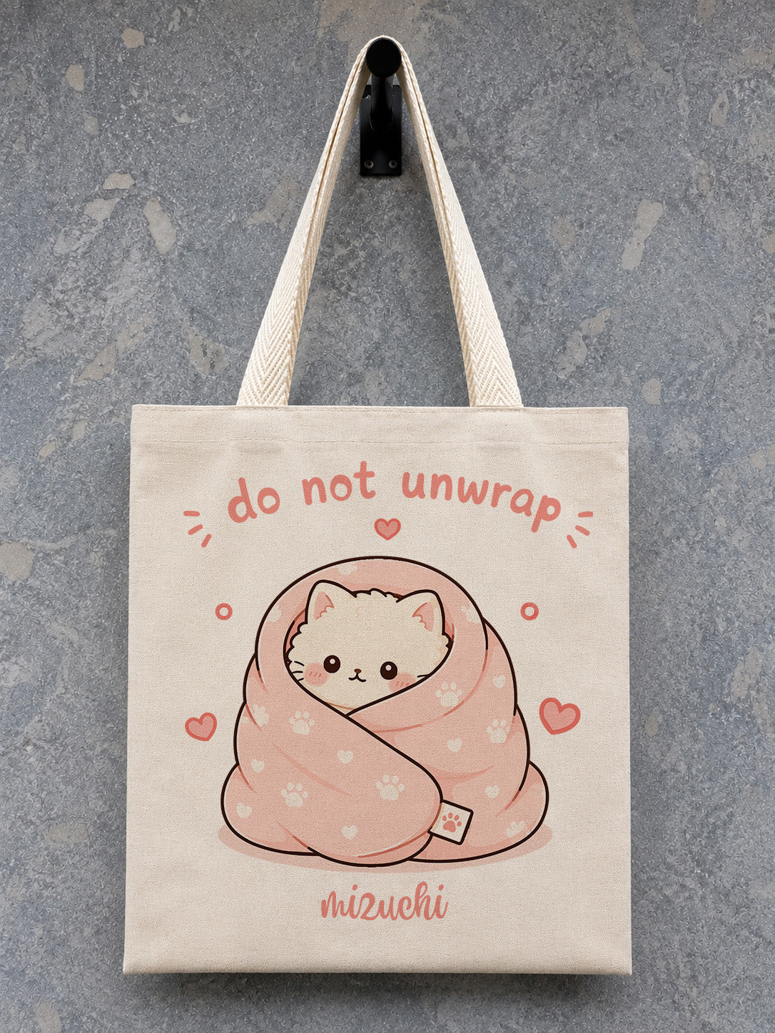 Do Not Unwrap Kawaii Cat Canvas Tote Bag