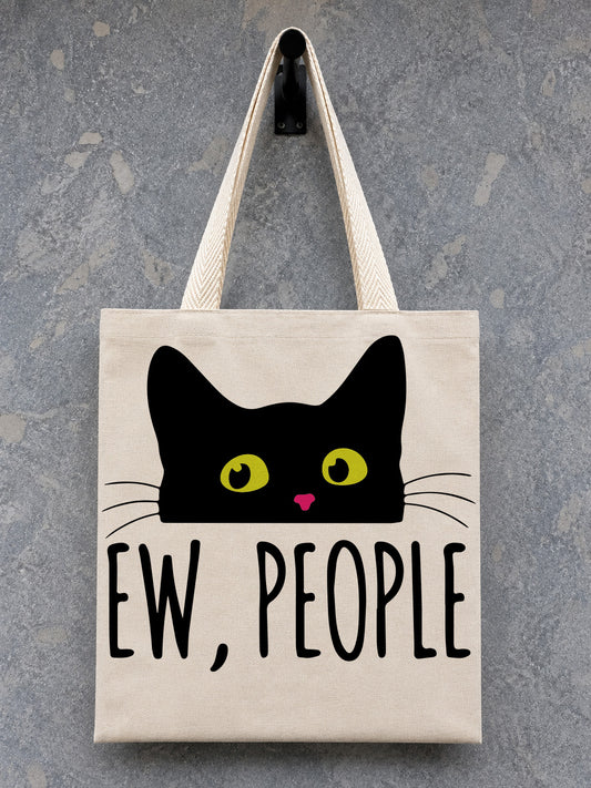 Ew, People Cat Canvas Tote Bag
