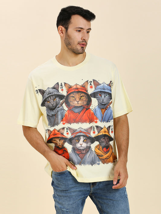 Samurai Neko Gundan (Samurai Cat Brigade) Luxury Oversized T-Shirt