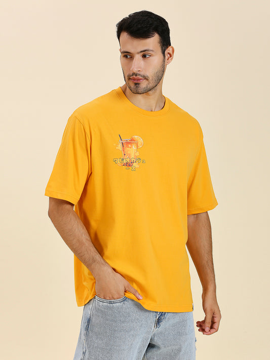 Golden Boba Bliss Luxury Oversized T-Shirt