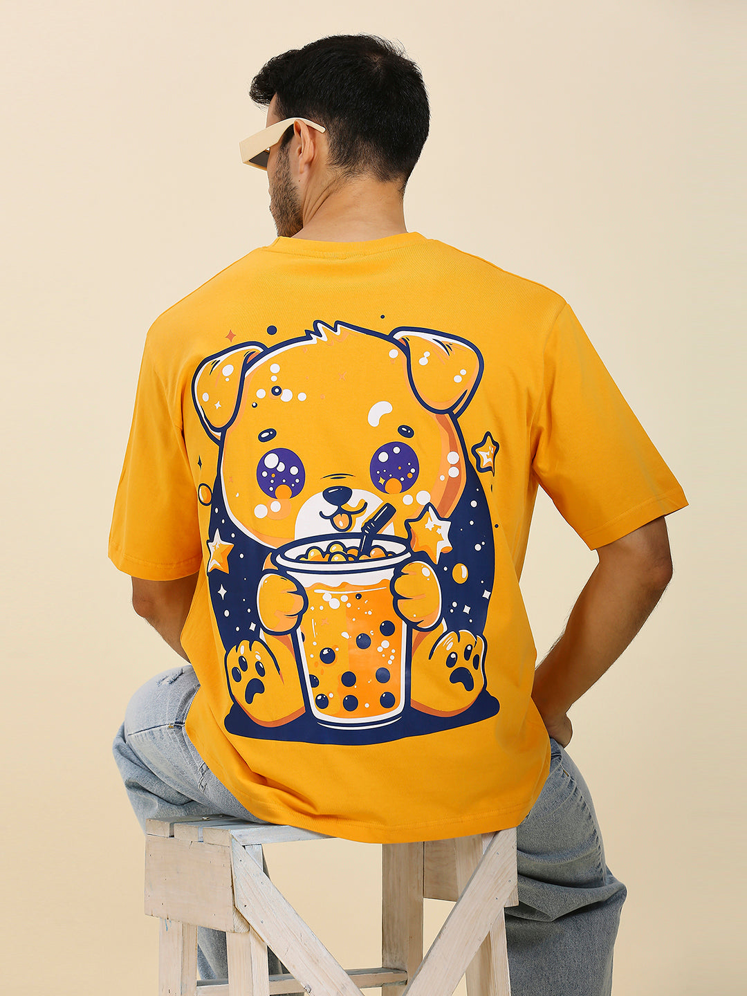 Golden Boba Bliss Luxury Oversized T-Shirt